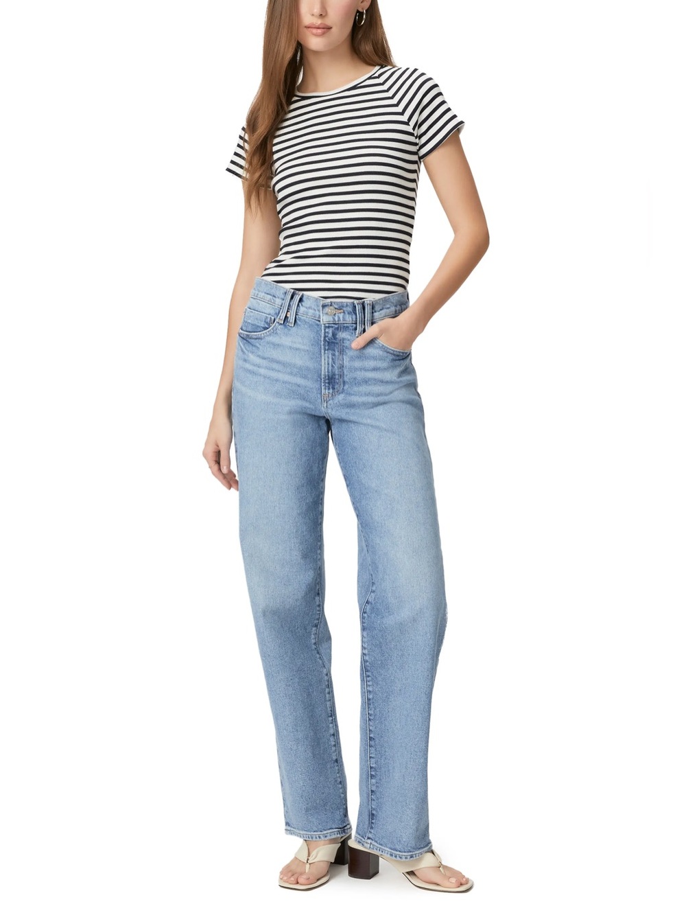 NWT Paige Serena straight leg boyfriend jean in leela distressed